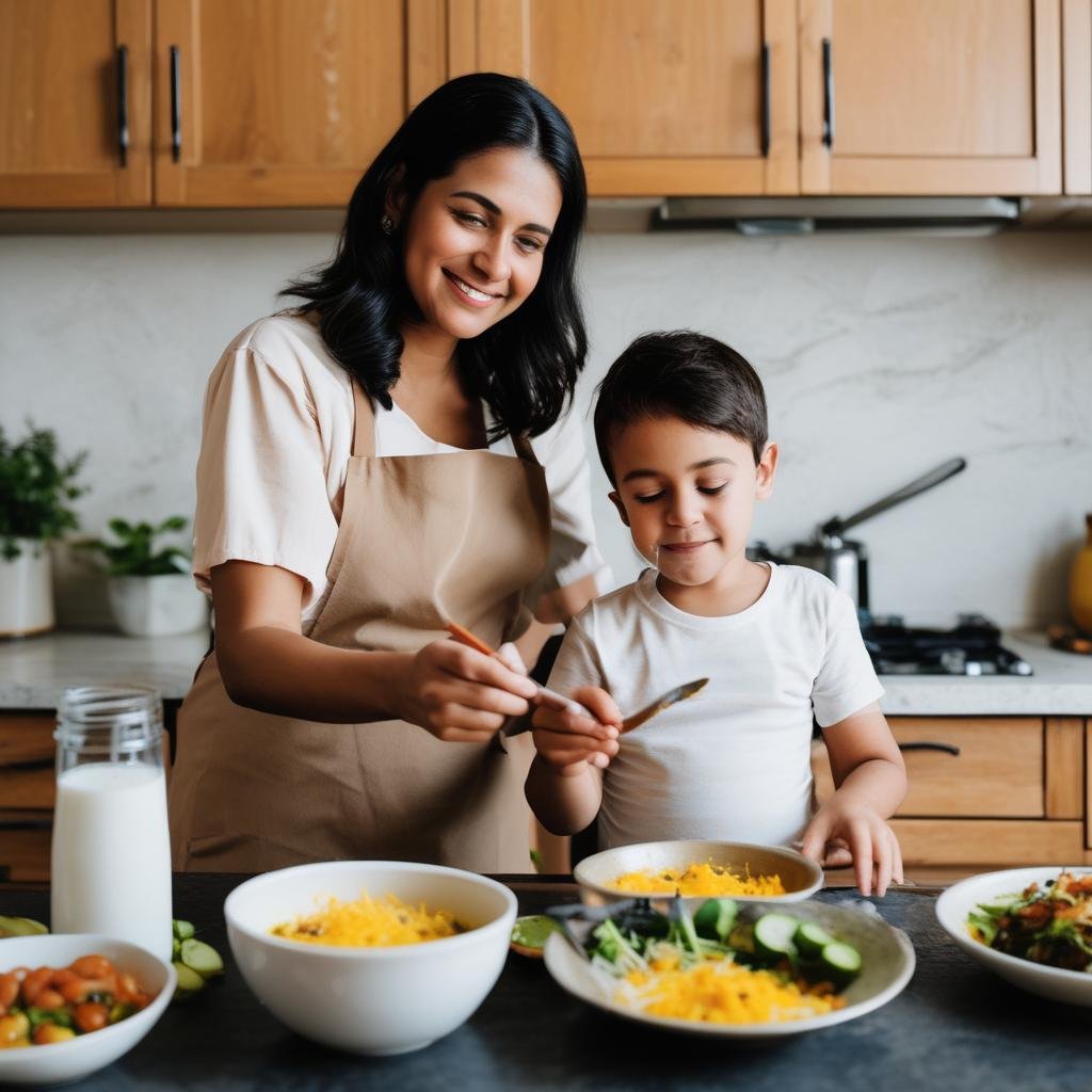 Mother with children